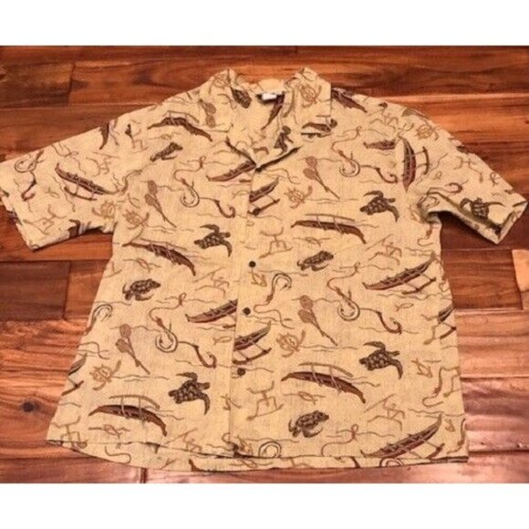 Vintage CT Hawaii Fashions Sea Turtle Short Sleeve Hawaiian Camp Shirt XL - Picture 1 of 3
